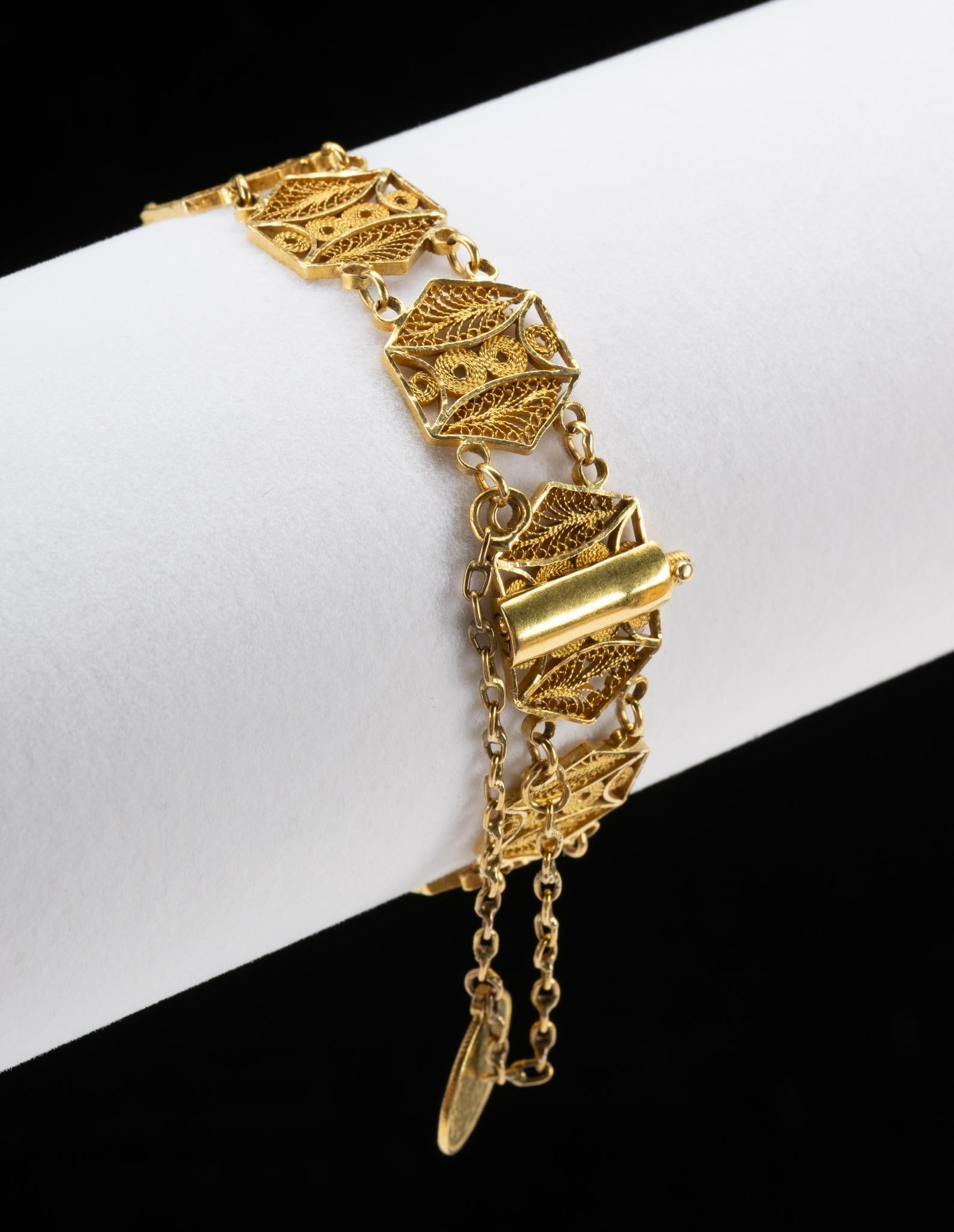 21K Gold Bracelet with Gold Coin Charm (1 of 4)