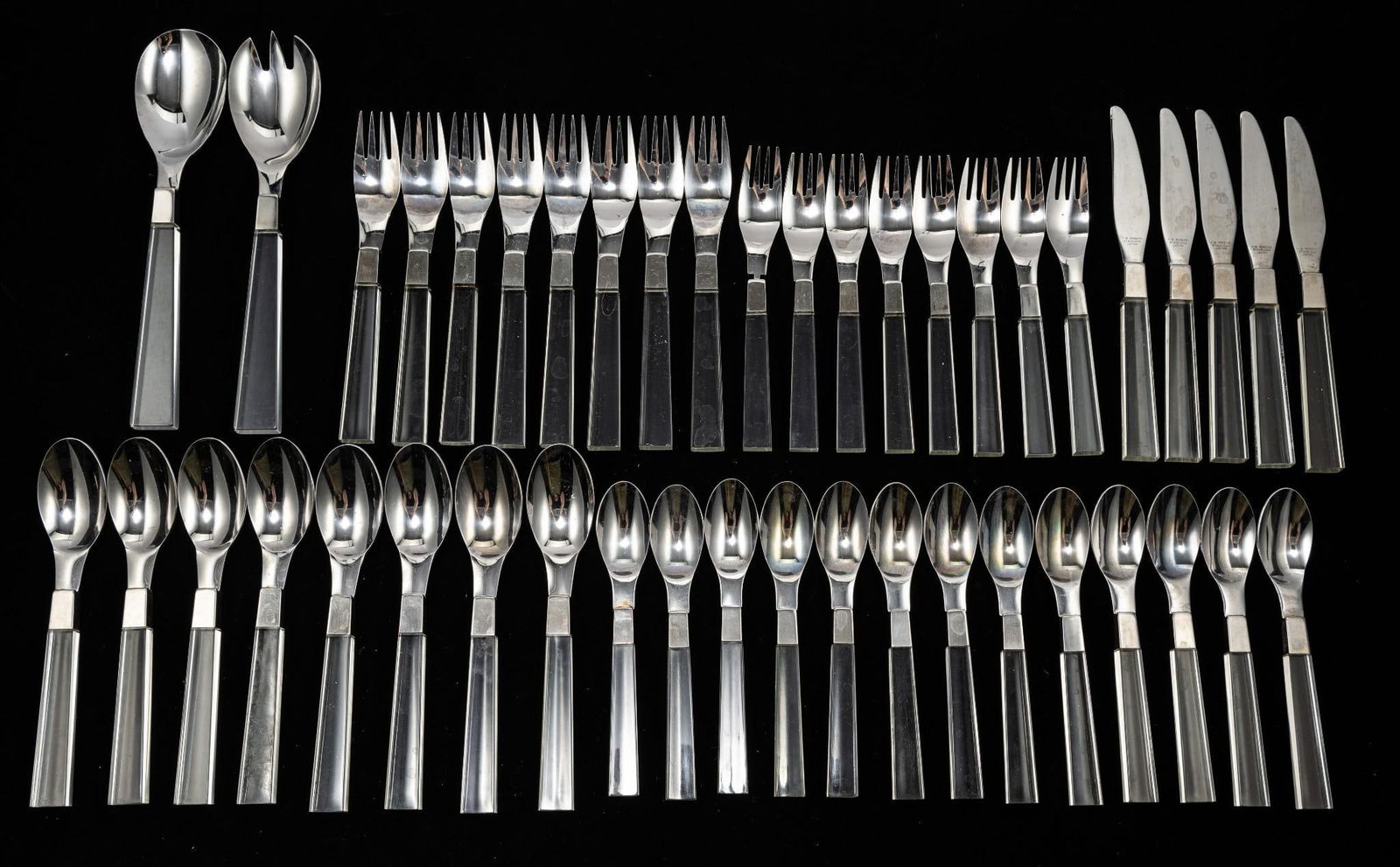 44 Pcs F. B. Rogers Stainless and Lucite Flatware (1 of 5)