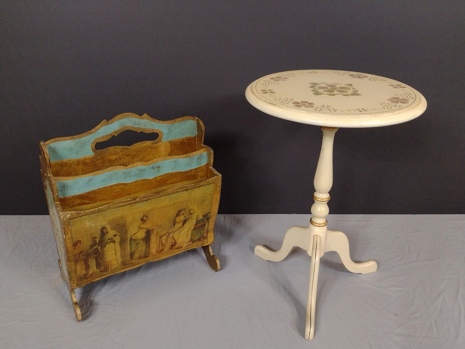 Stencil Painted Magazine Rack & Table (1 of 8)