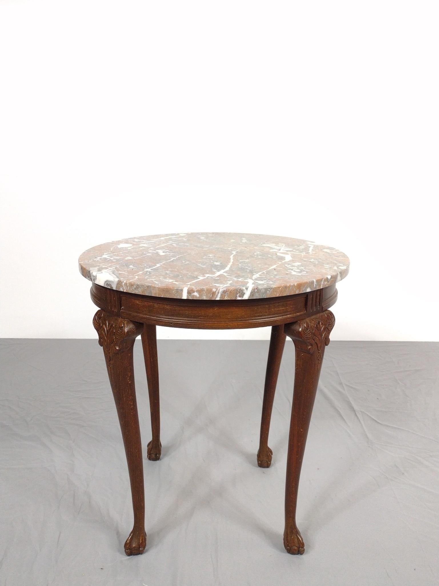 Round Marble Top Occasional Table (1 of 5)