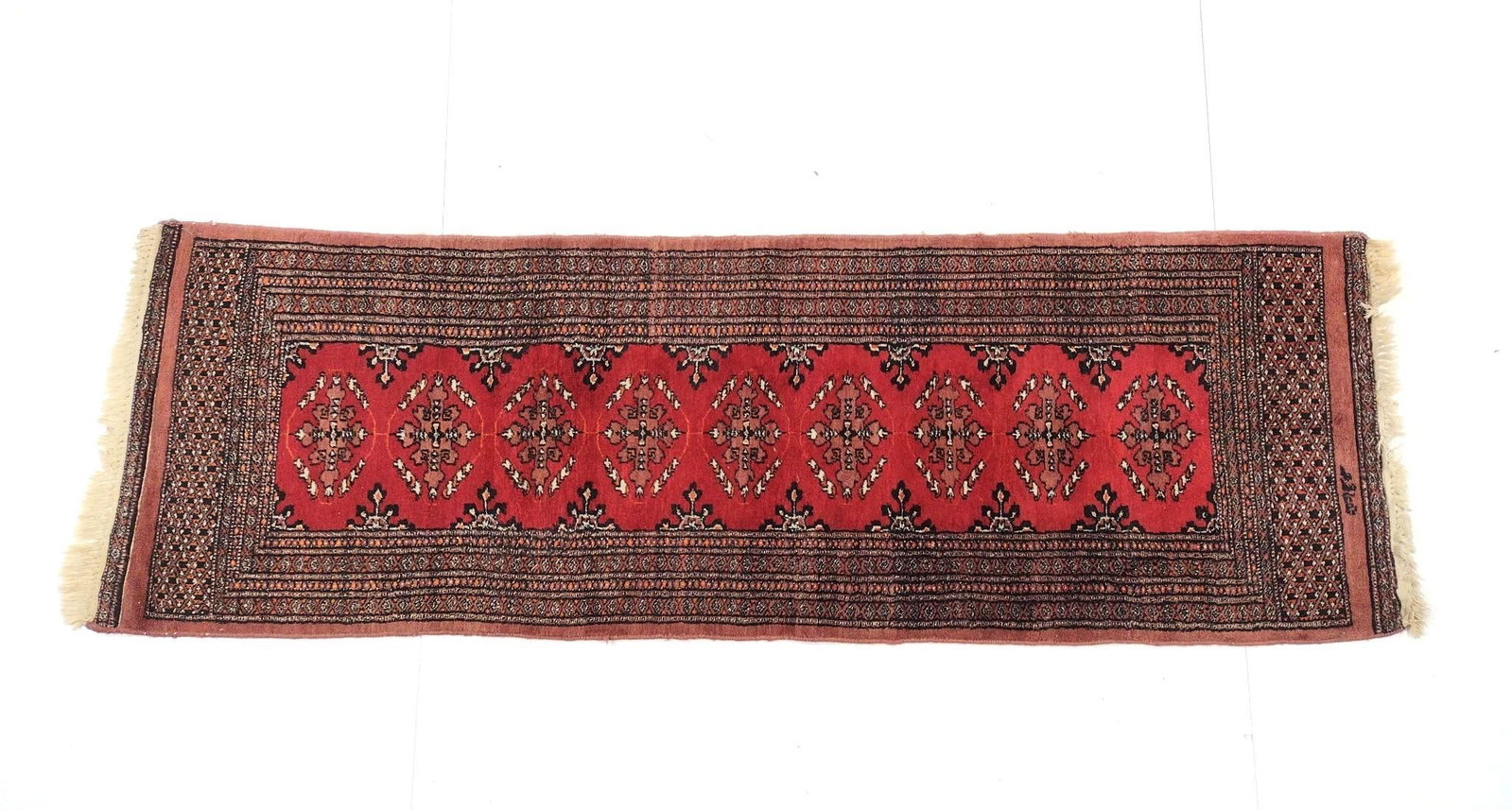 Bokhara Runner: NOT ELIGIBLE FOR IN-HOUSE SHIPPING. 6'4" long X 2' wide.