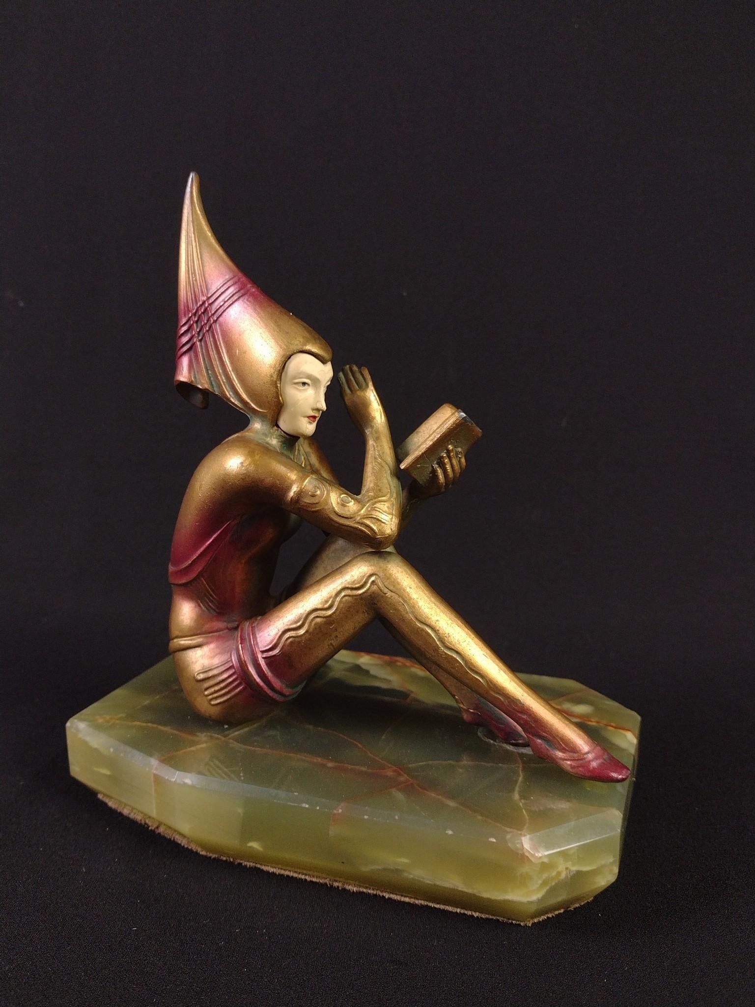 JB Hirsch Pixie Reading Book Art Deco Bookend (1 of 5)