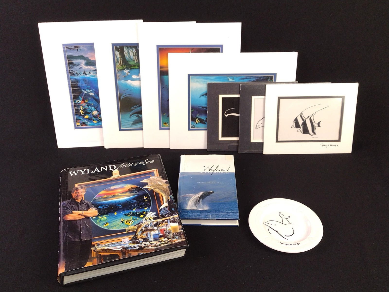 10 Pcs Robert Wyland incl Prints, Plate, and 2 Books (1 of 14)