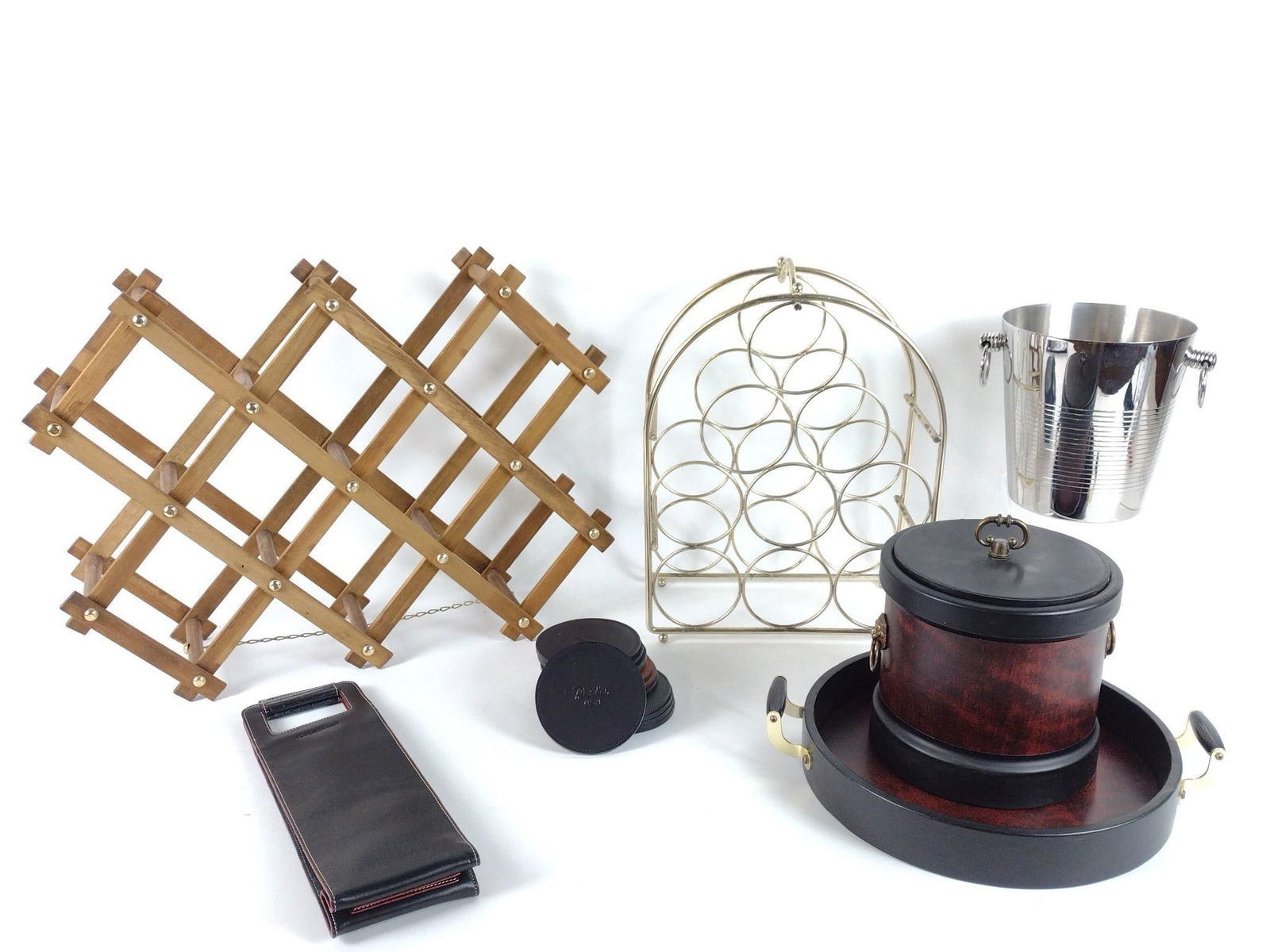 18 Pcs Barware incl Leather Wrapped (1 of 10)