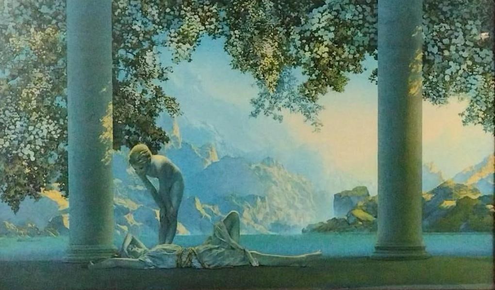 Antique Maxfield Parrish "Daybreak" Print (1 of 4)