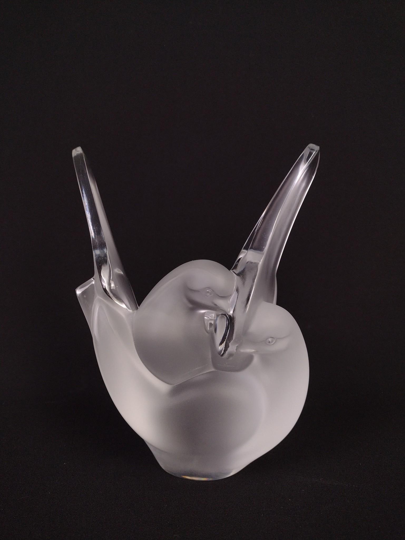 Lalique Bird Vase with Flower Frog (1 of 6)