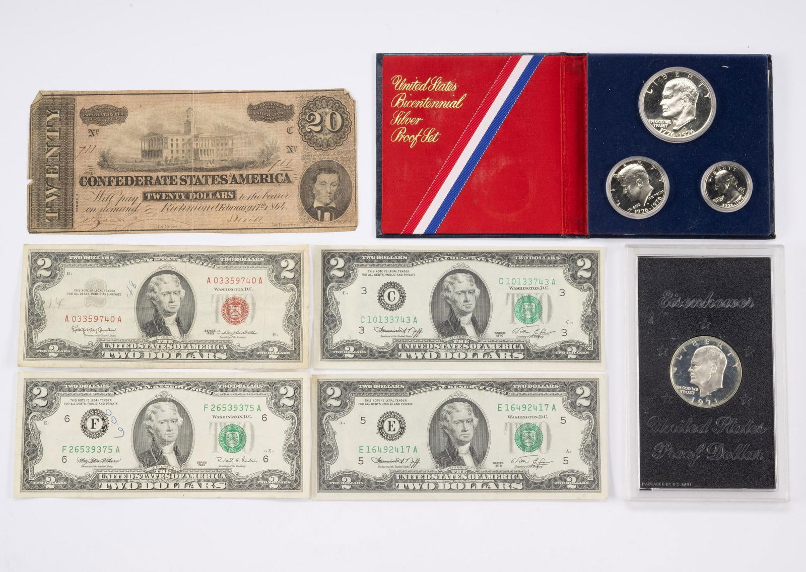Bicentennial Silver Proof Set And Paper Currency (1 of 7)