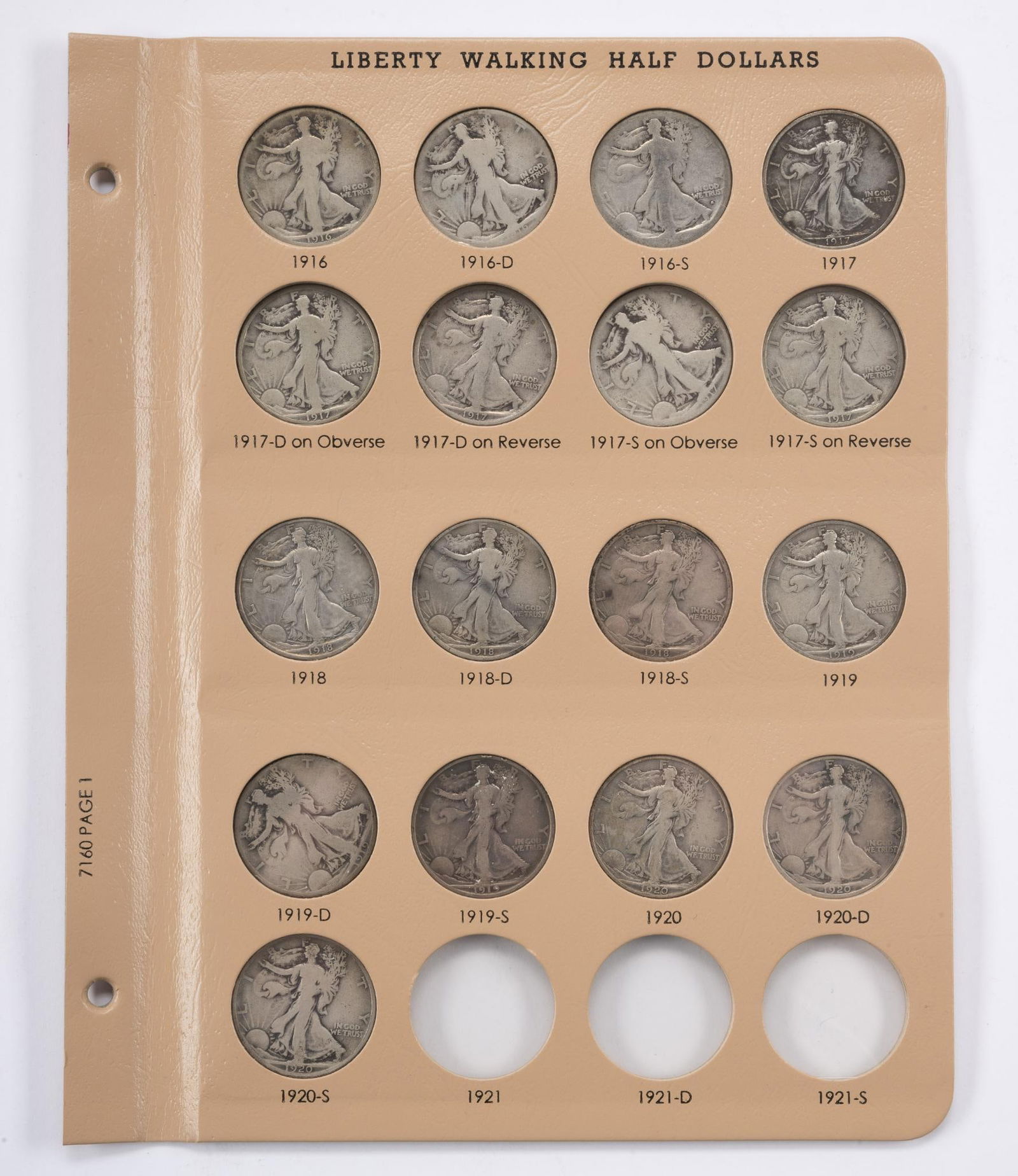 Walking Liberty Silver Half Dollars 1916 - 1920 (1 of 5)