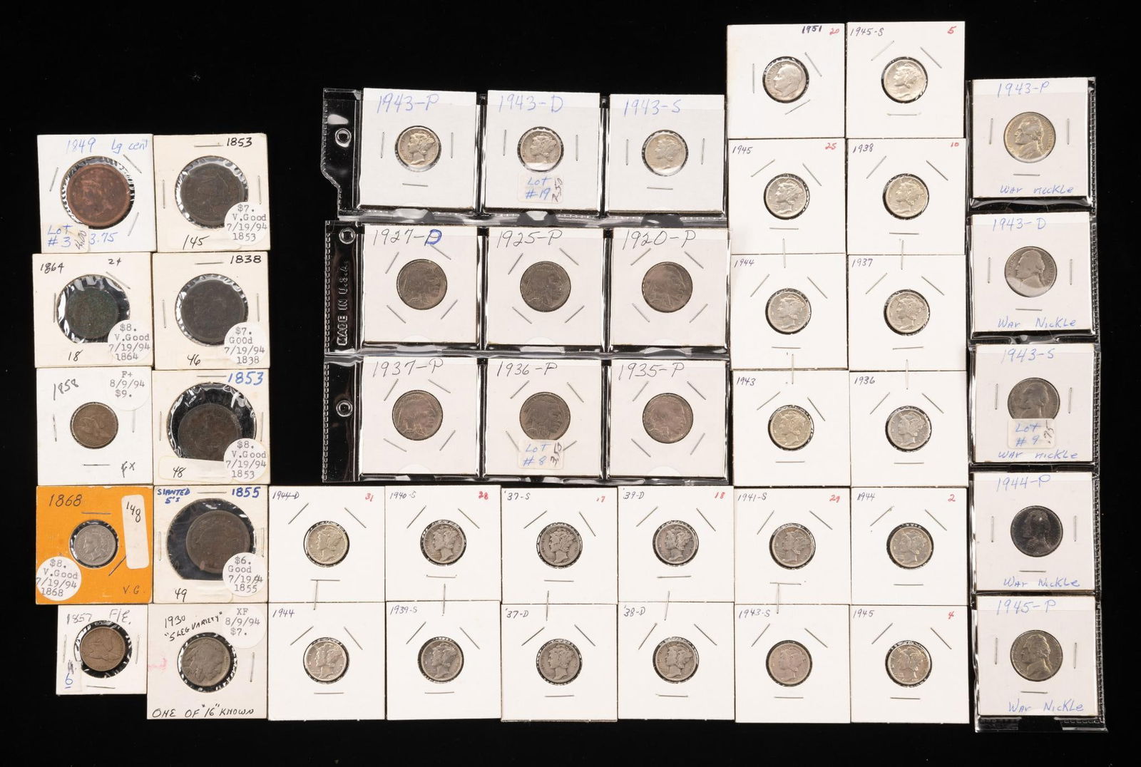 Large Cents Flying Eagle Mercury Dimes Silver Nickels (1 of 5)