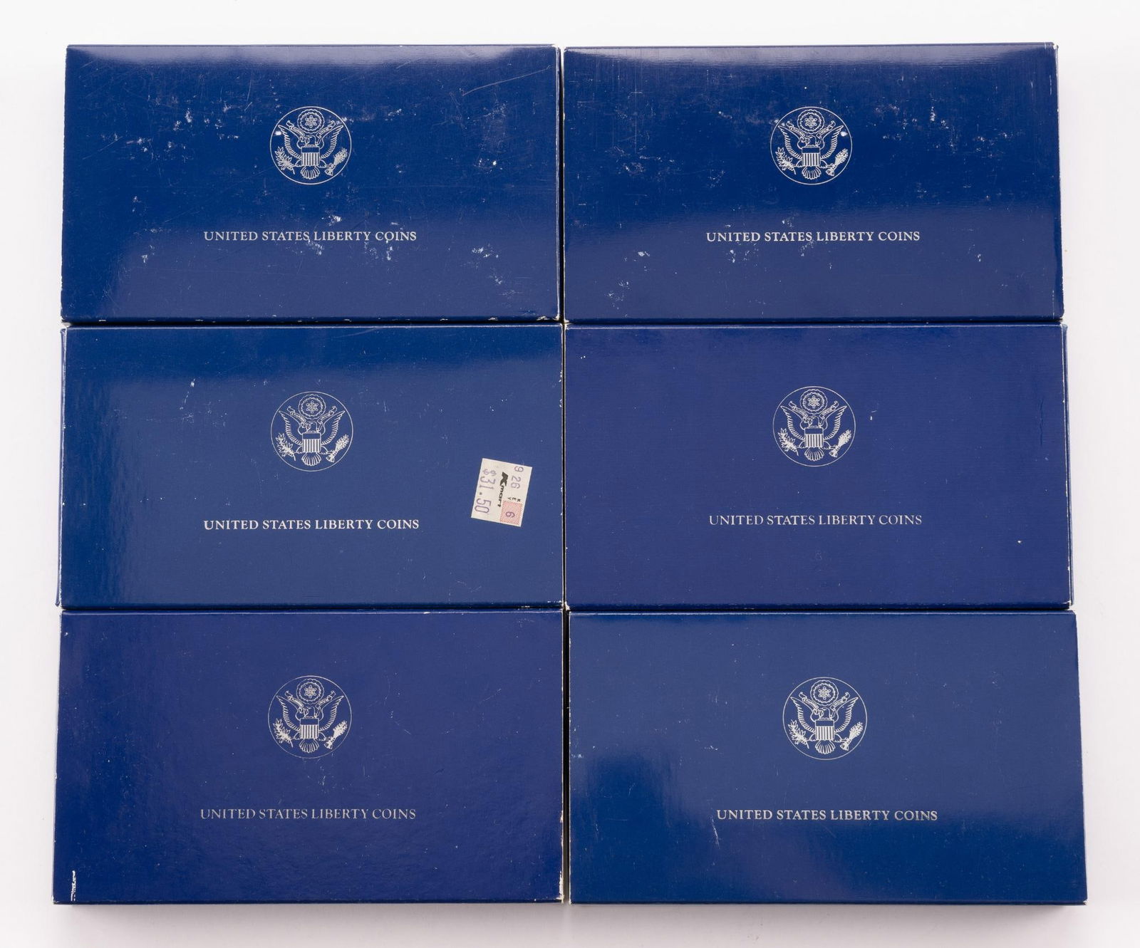 Six Original Boxes Of Silver Dollar 1986 Liberty Coins (1 of 5)