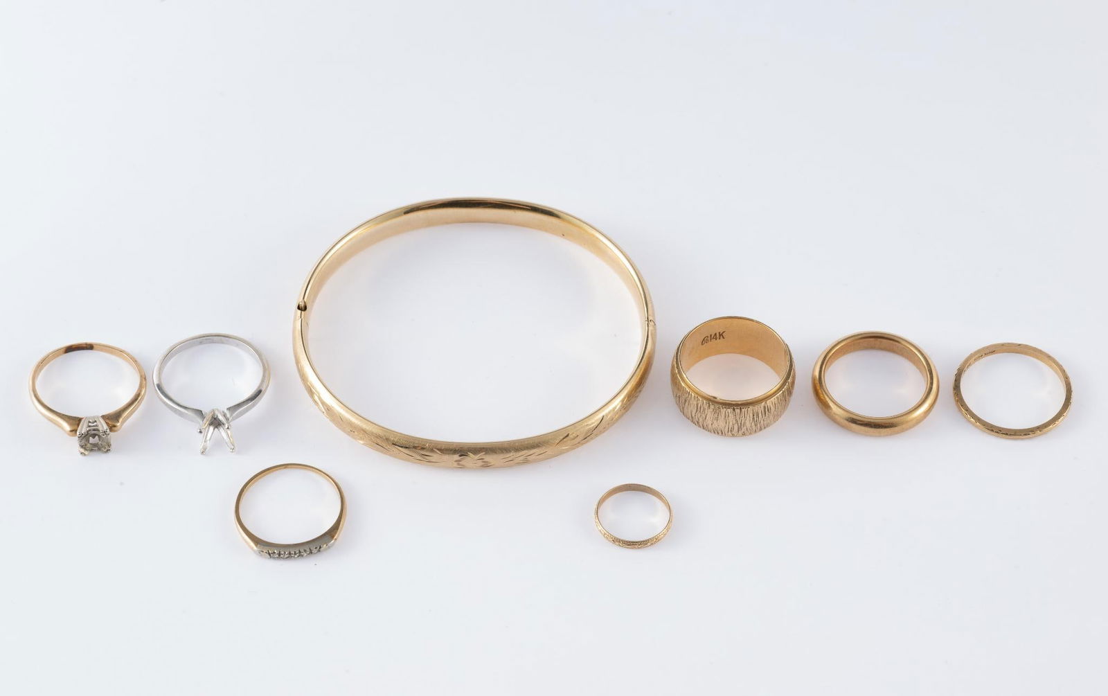 Seven 14K Gold Rings & Bangle (1 of 15)