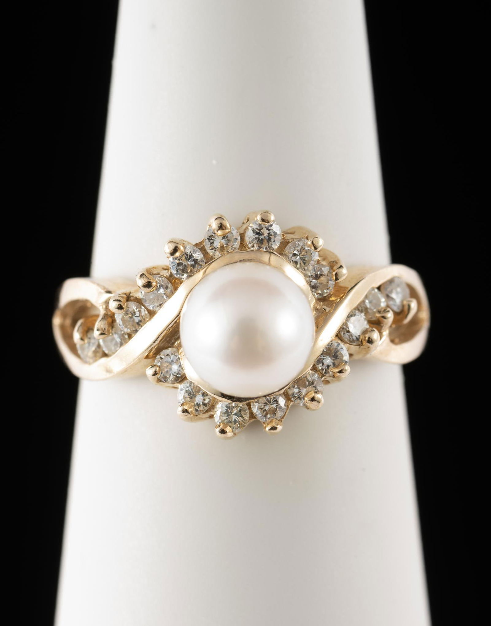 14K Gold, Pearl & Diamond Ring (1 of 5)