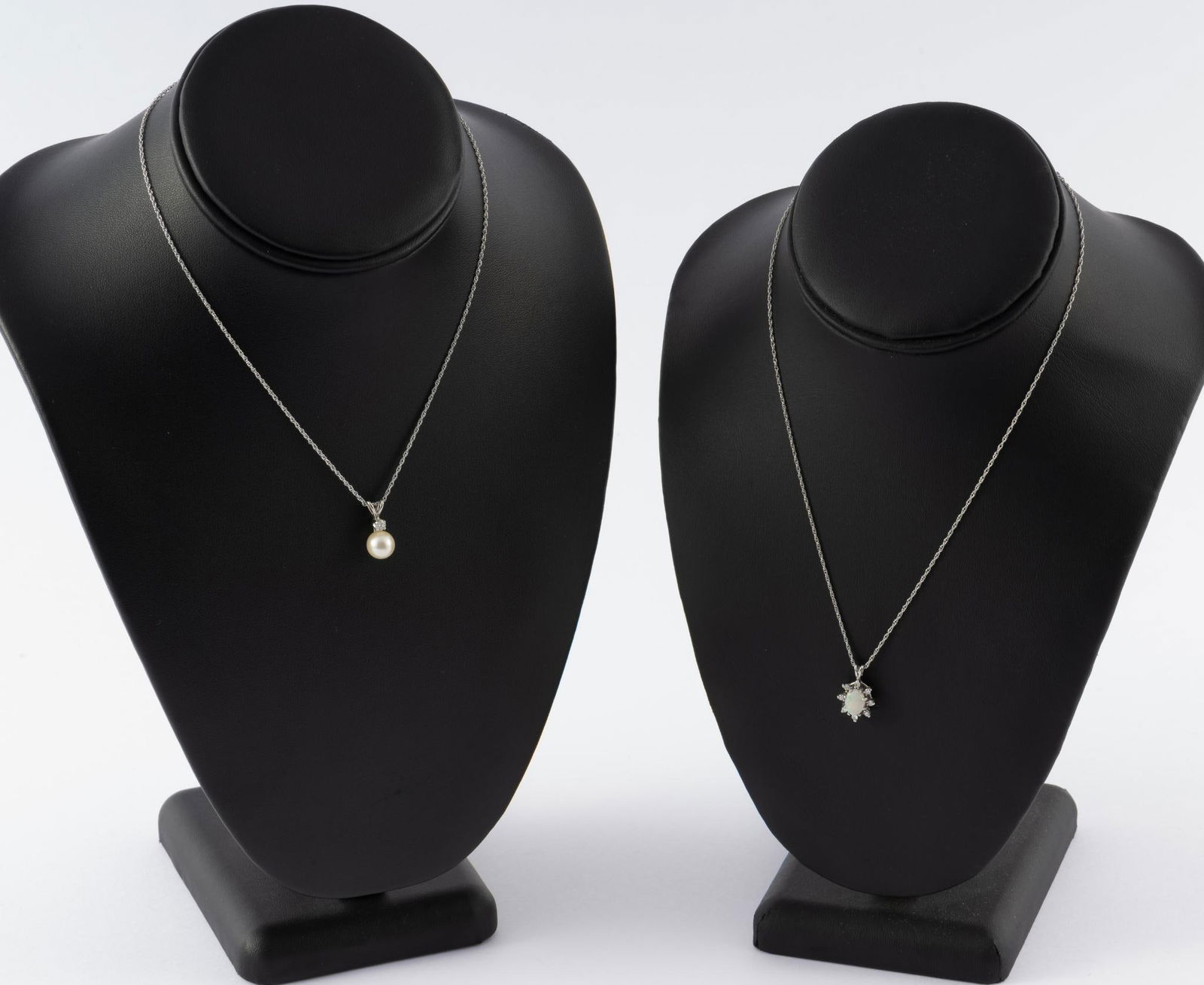 Two 14K White Gold Pendant Necklaces (1 of 6)