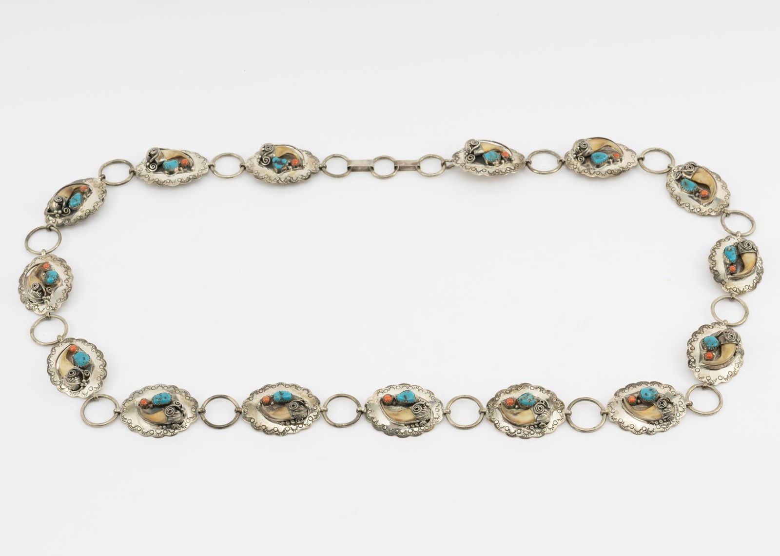 Later 20th Century Navajo Concho Belt Sterling Silver (1 of 3)