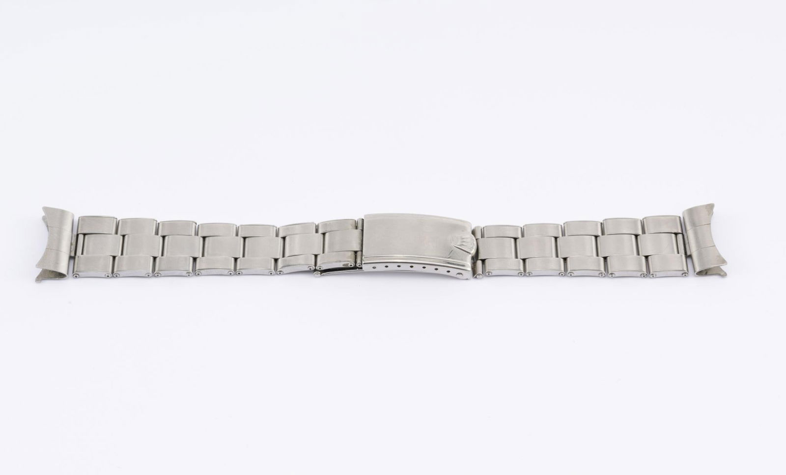 Rolex 7206 Bracelet For Explorer Or GMT 1975: This is the U.S. version of the rivet-link 7206. It is marked Rolex and C&I. End links are correctly unmarked and clasp is marked 1975. Bracelet length 6 5/8 with adjustment smaller on the clasp. All