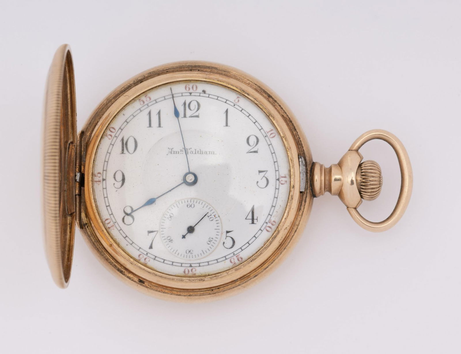 14K Gold Hunter Case American Waltham Pocket Watch (1 of 6)