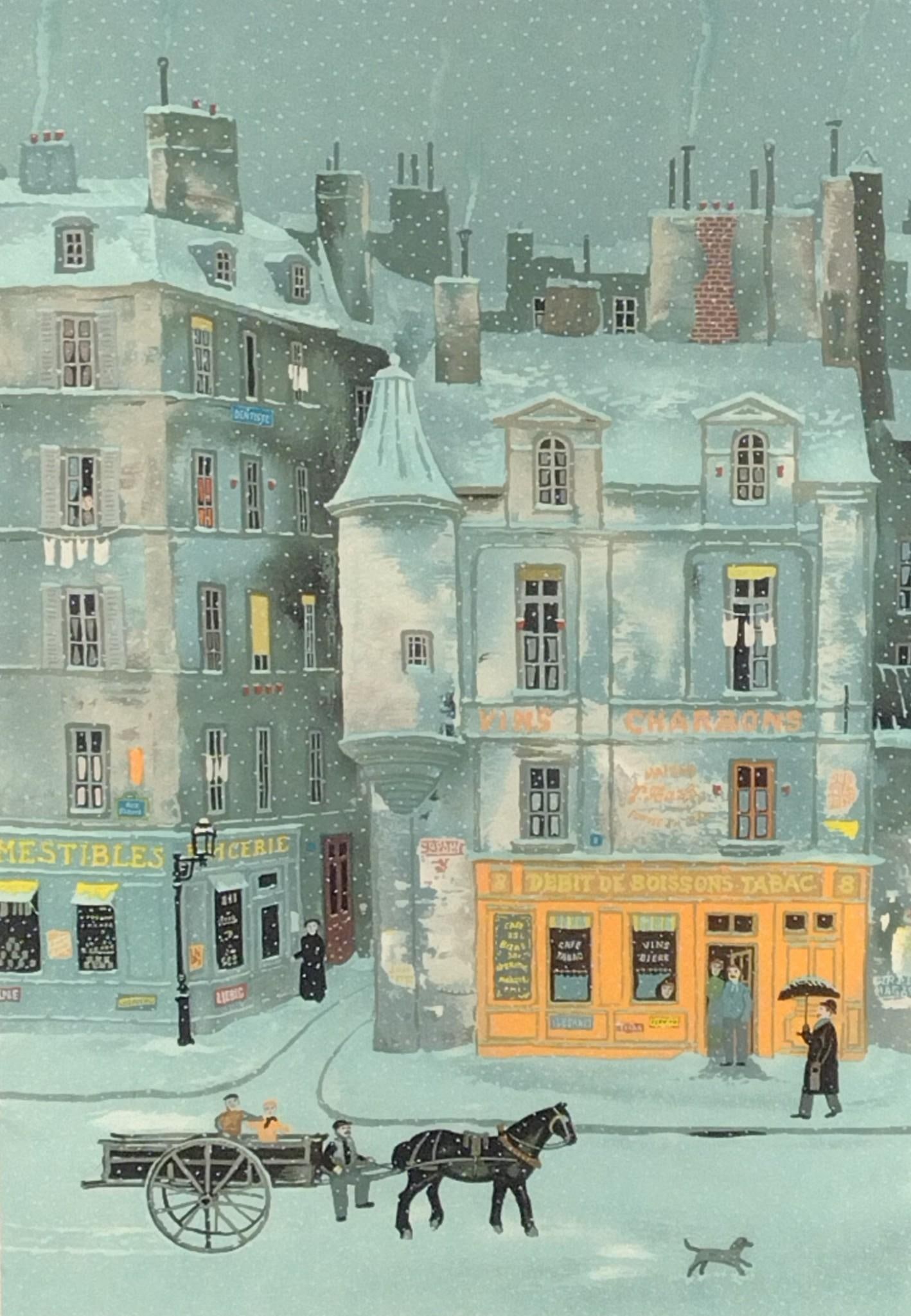 Michel Delaroix "Winter Street Scene" Ltd Ed Print (1 of 5)