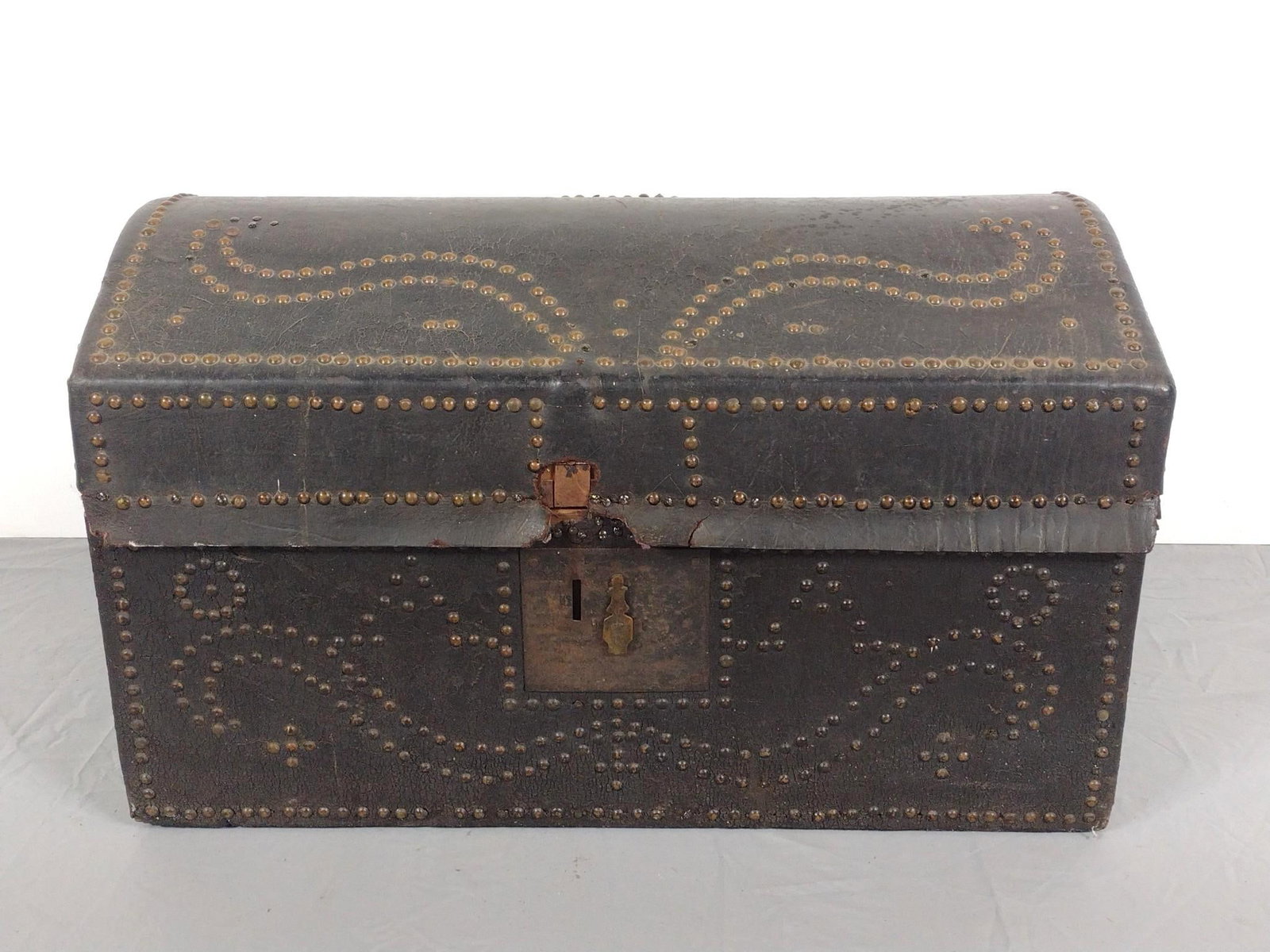 18th C Studded Leather Domed Chest (1 of 6)