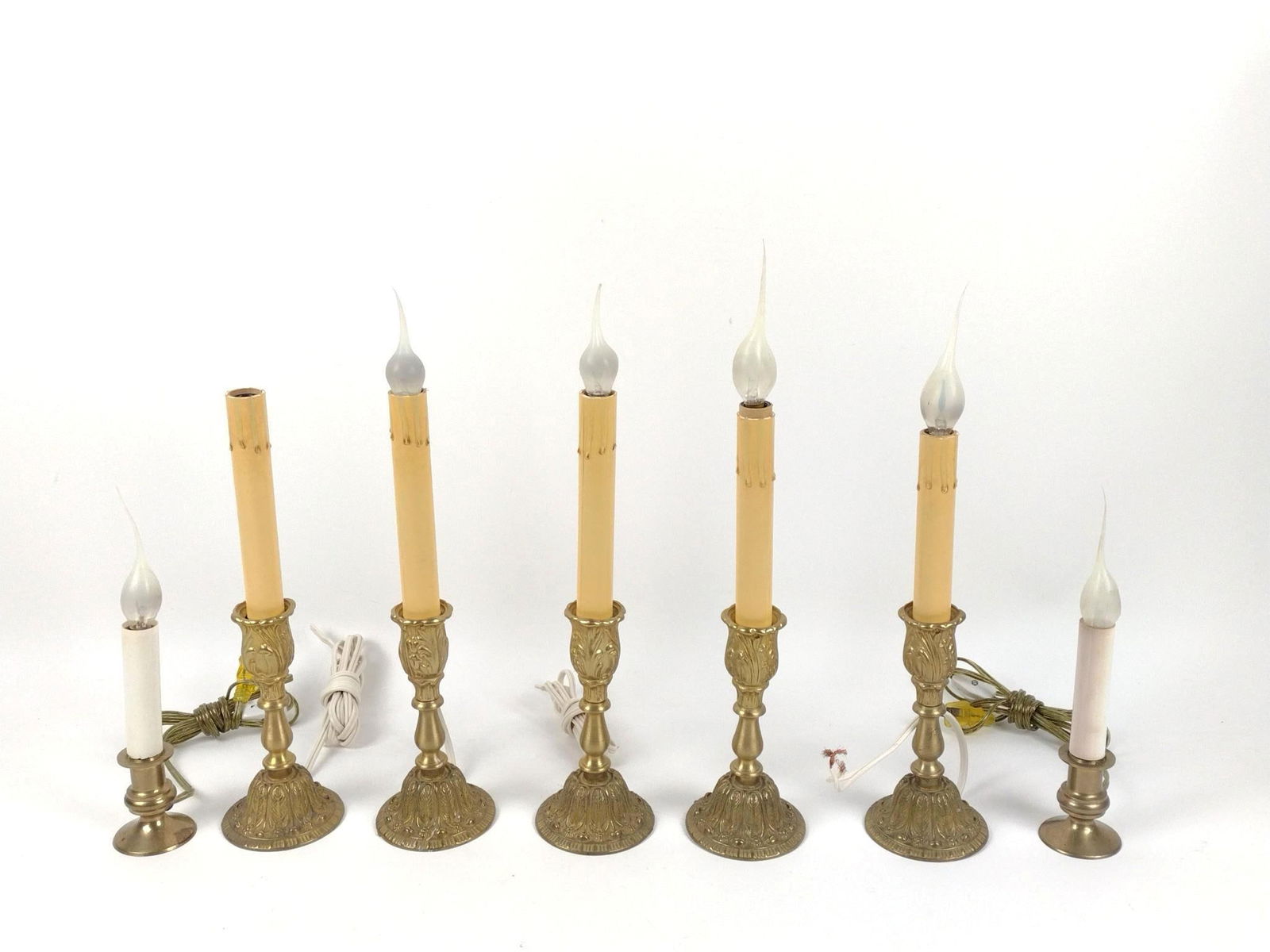 7 Brass Candle Stick Lamps (1 of 3)