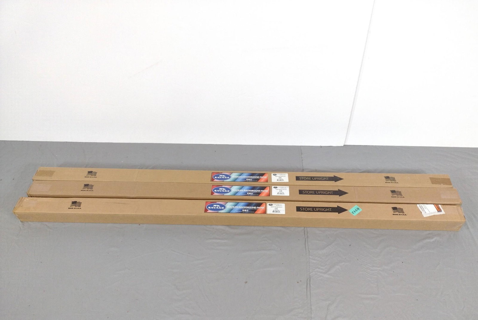 3 Rolls Savage Seamless Background Paper Bone Color: NOT ELIGIBLE FOR IN-HOUSE SHIPPING. Each roll 86" wide X 12 yards long.