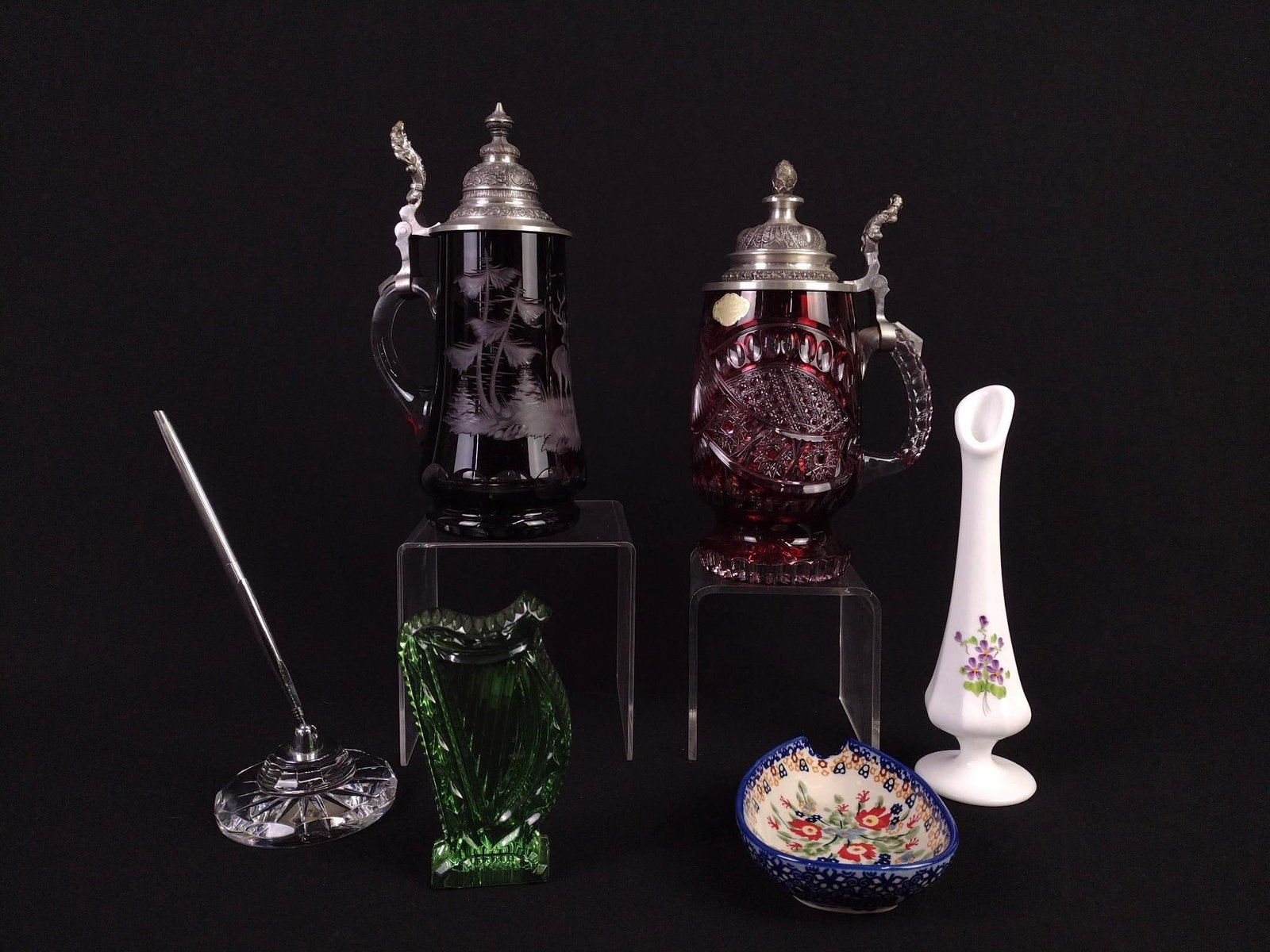 6 Pcs Glassware and Polish Pottery incl Waterford (1 of 10)