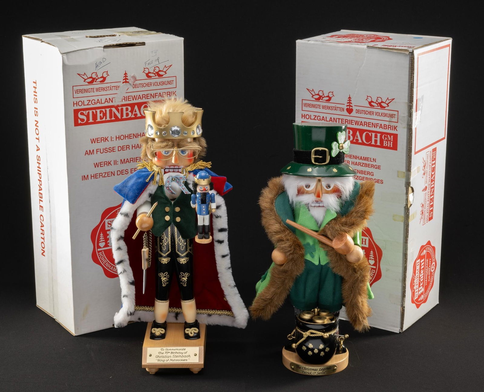 2 Steinbach Nutcrackers incl Irish Santa (1 of 5)