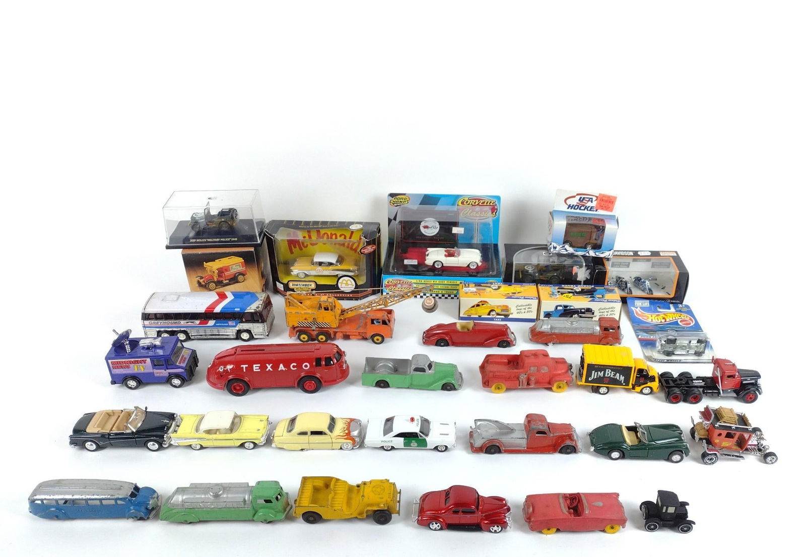 Large Grouping Vintage Cars and Trucks incl Buddy L Greyhound Bus (1 of 8)