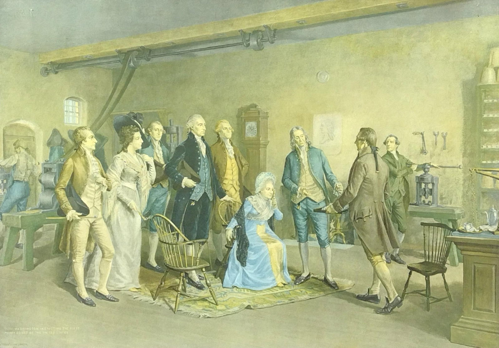 Washington Inspecting The First Money Coined by The United States Print (1 of 6)