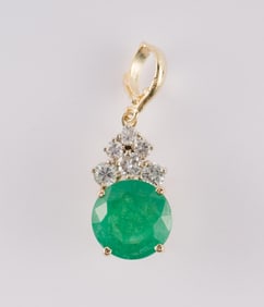 14K Gold, Emerald & Diamond Enhancer