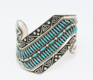 Sterling Silver Navajo Cuff Bracelet