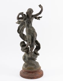 Par J. Causse 'L'Aurore' Bronze Sculpture