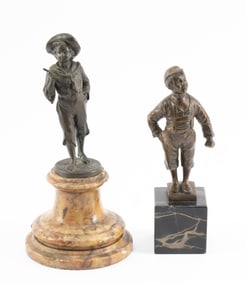 2 Bronze Statues Of Boys One By Or After Ludwig Graefner