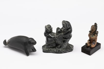 3 Native Carved Items