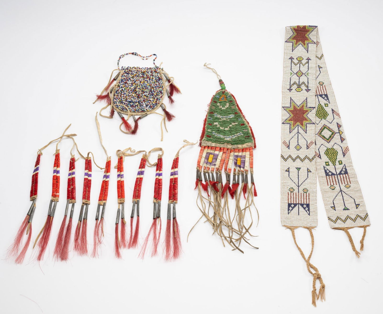 3 Pcs. Native American Beadwork & 9 Tipi Decorations (1 of 7)