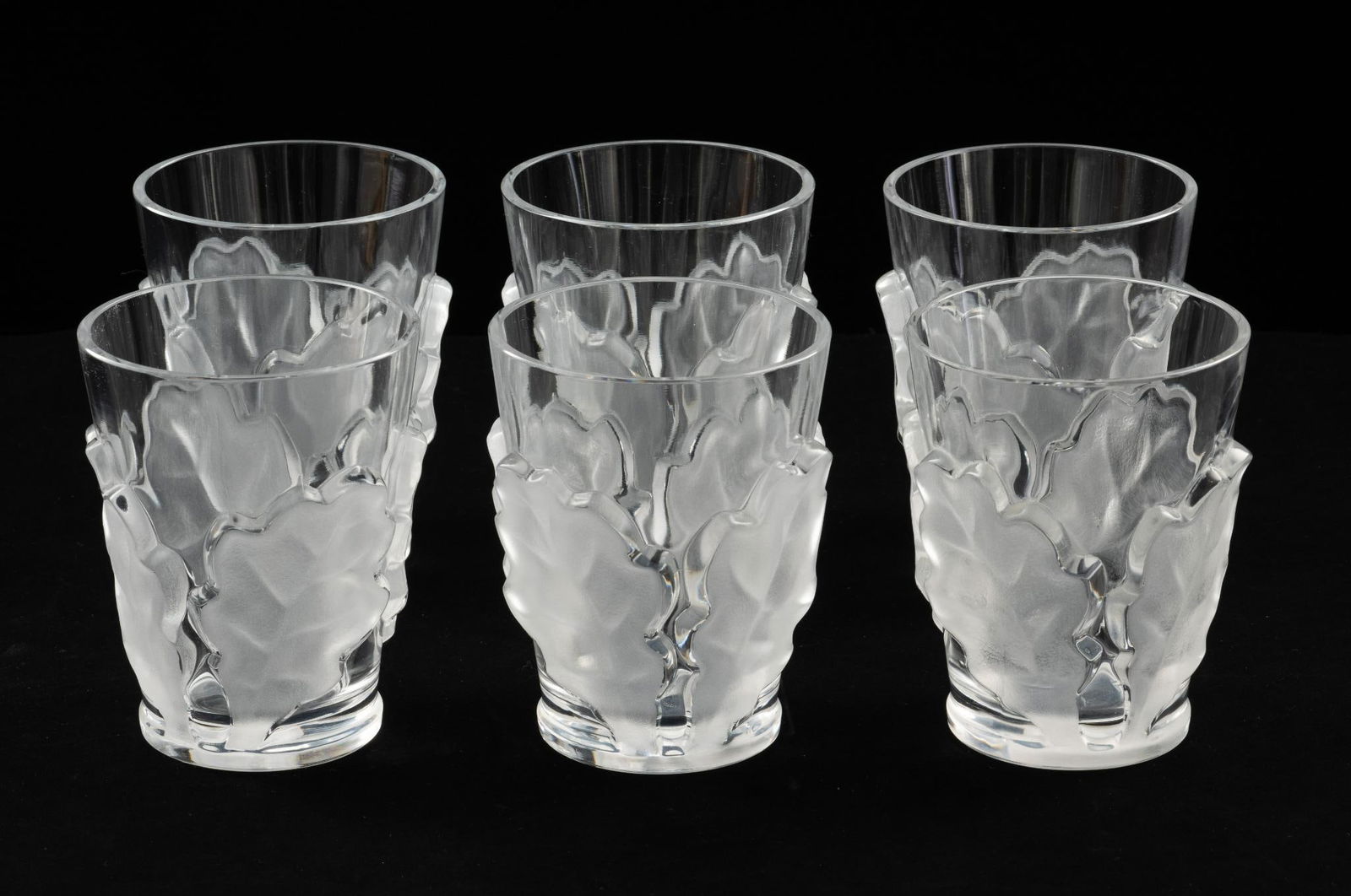 6 Lalique Chene Oak Leaf Tumblers (1 of 4)