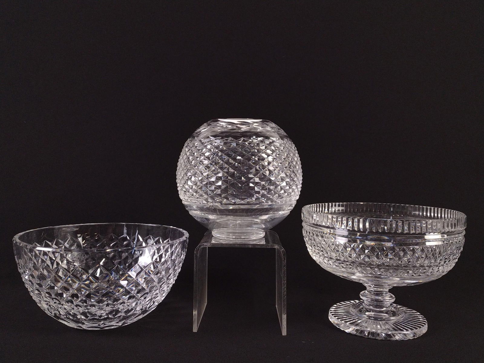 3 Pcs Waterford Glassware incl Footed Bowl (1 of 5)