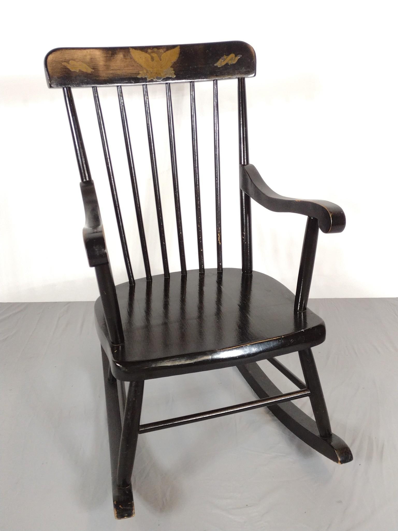 Rocking Chair With Golden Eagle Embellishment (1 of 7)