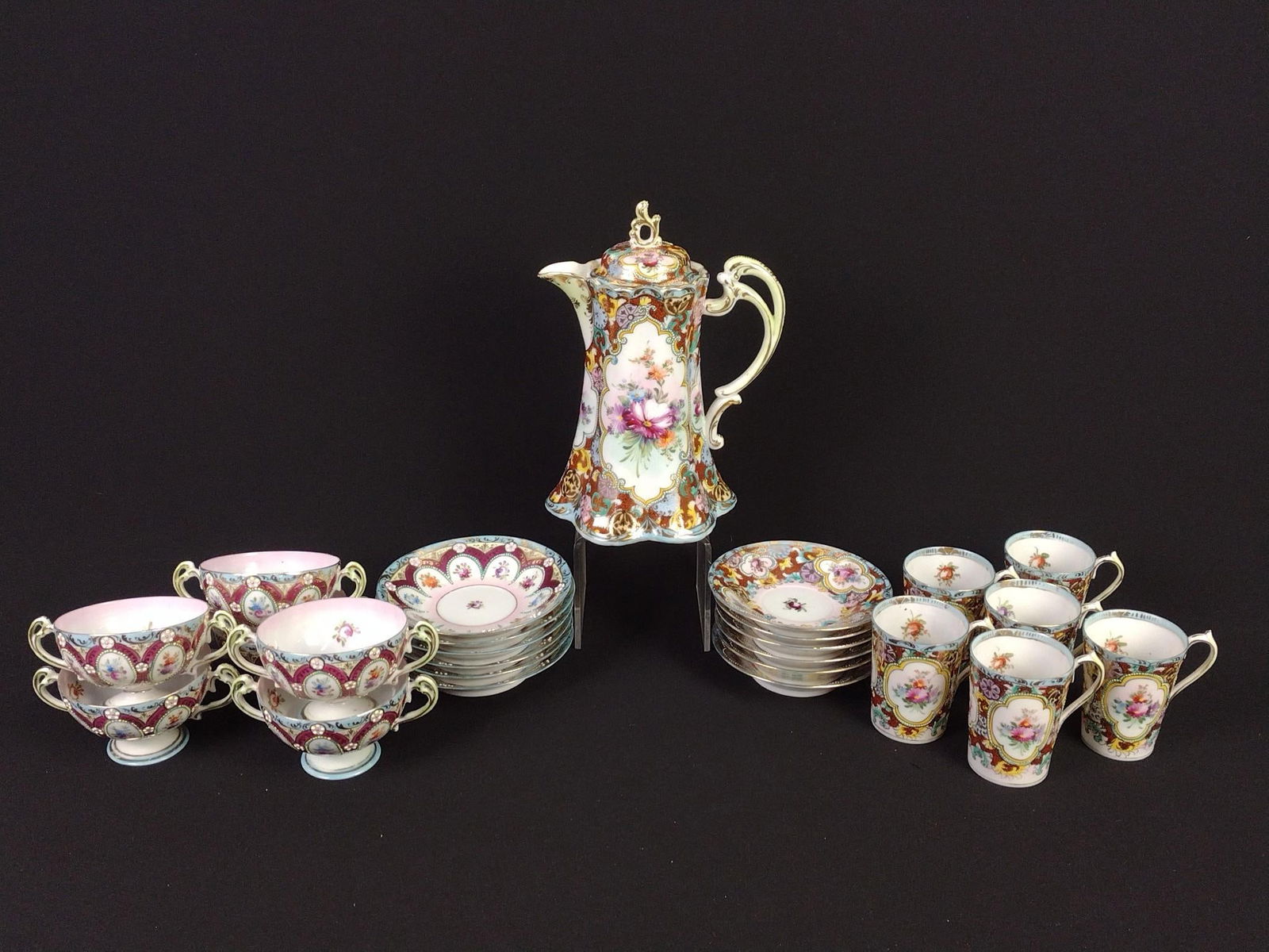 25 Pc Hand Painted Tea Set (1 of 7)
