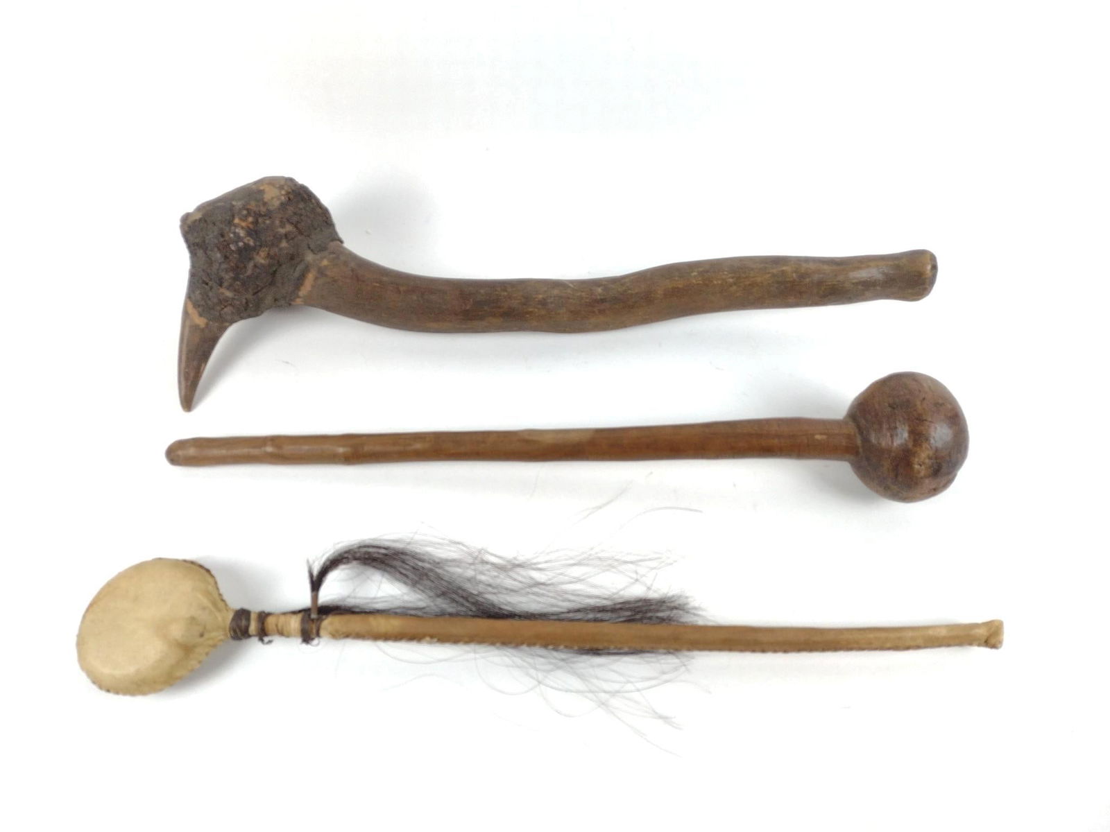 3 War Clubs incl Leather Wrapped Head (1 of 7)
