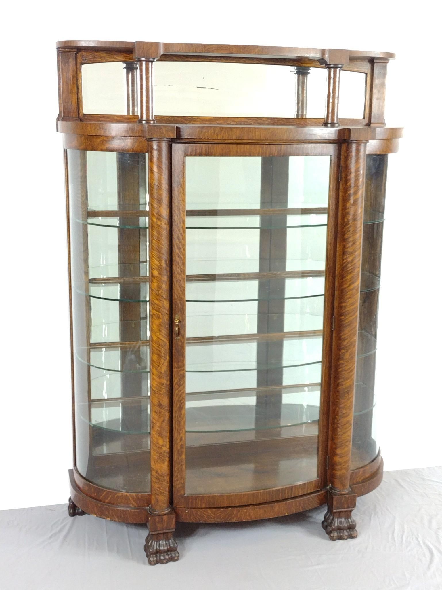 Antique Bow Front Cabinet (1 of 7)