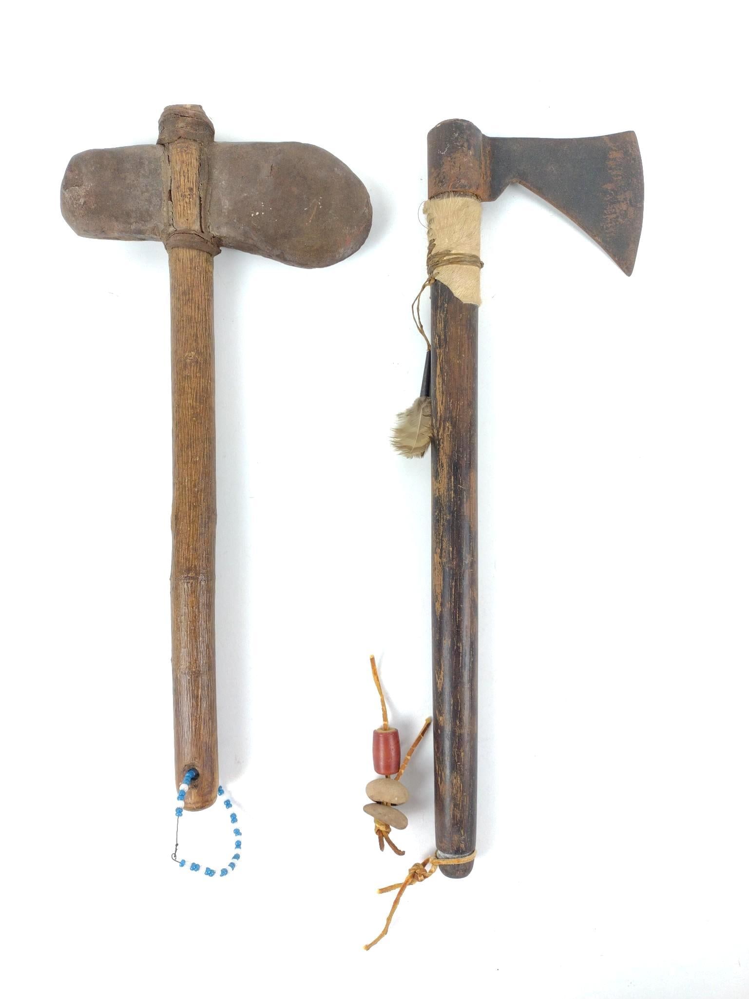 2 Native American Axes incl Stone Head (1 of 5)