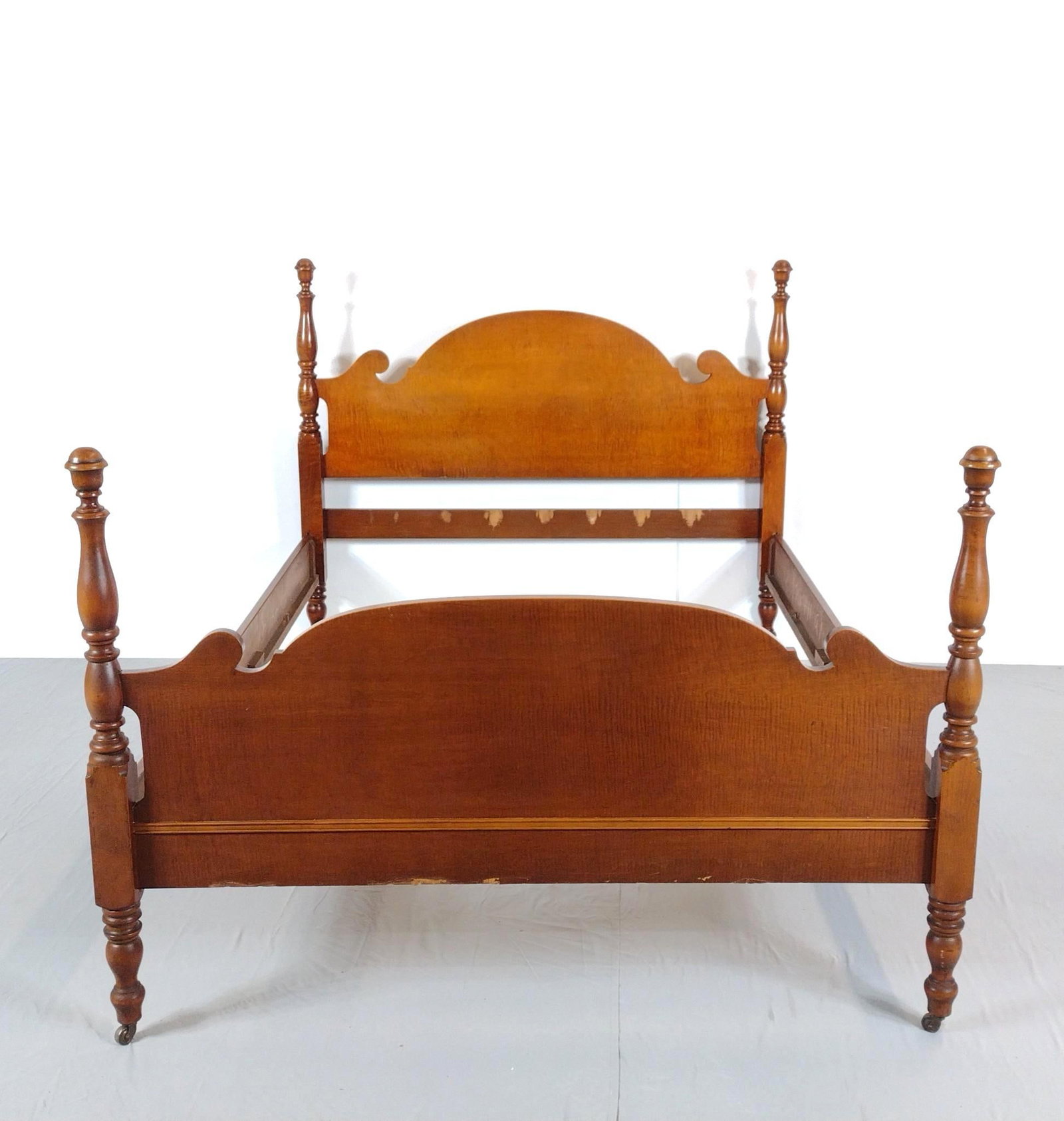 Full Size Bed: NOT ELIGIBLE FOR IN-HOUSE SHIPPING. 56-1/2" wide X 79" deep X 48" high. Has scratches and losses.