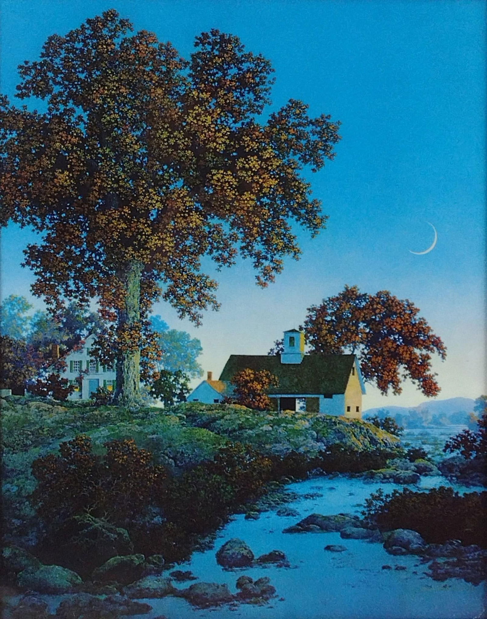 Maxfield Parrish "New Moon" Print with Carved Frame (1 of 4)