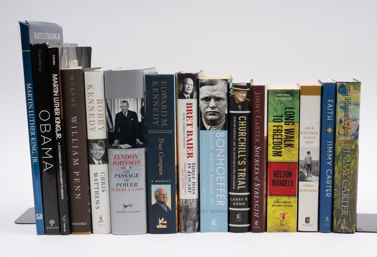 15 Historic People Books incl Presidents: Also includes William Penn, Nelson Mandela, and more. Hard and paper back books. Some wear consistent with age and use.