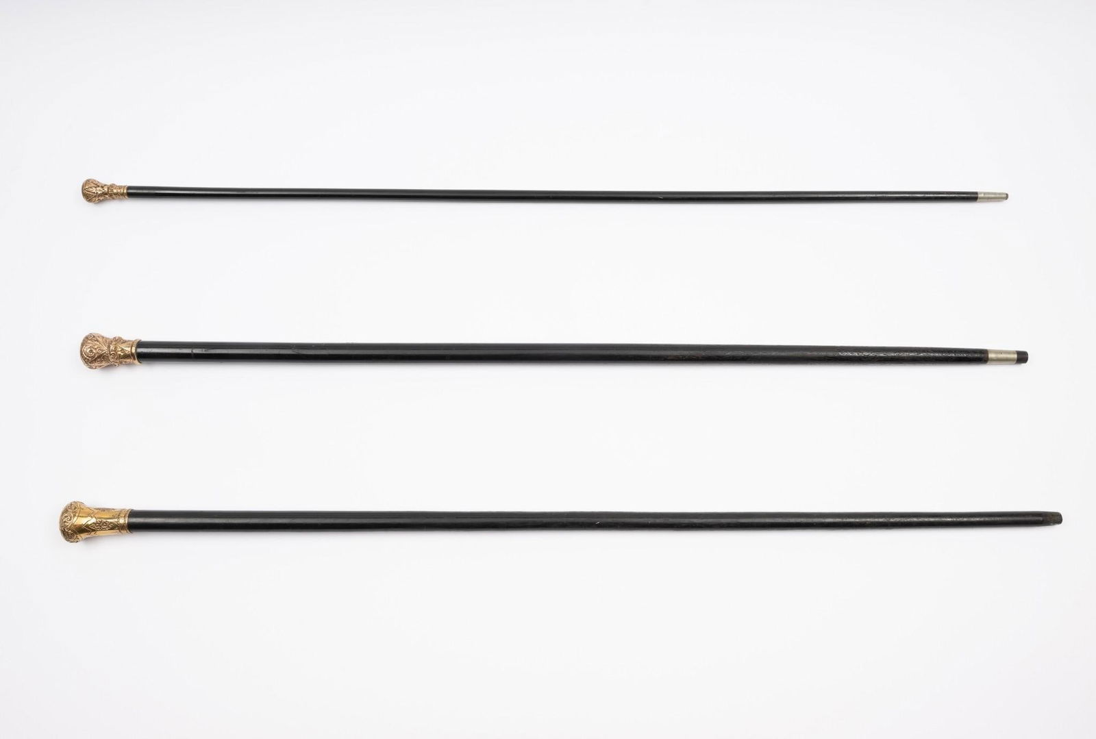 3 Walking Sticks with Gold Filled Caps (1 of 5)