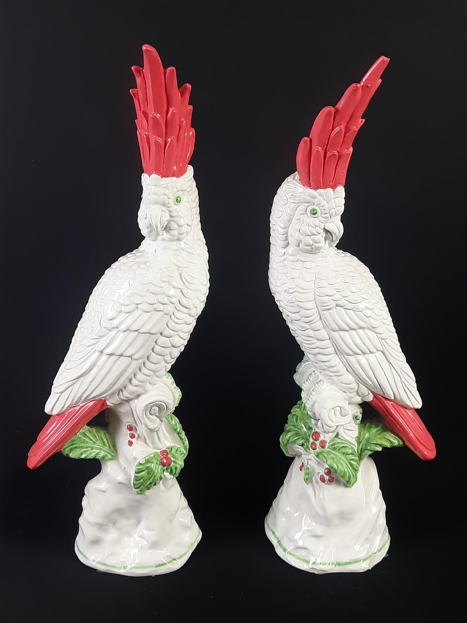 Pr Italian Ceramic Cockatiel Figurines (1 of 6)