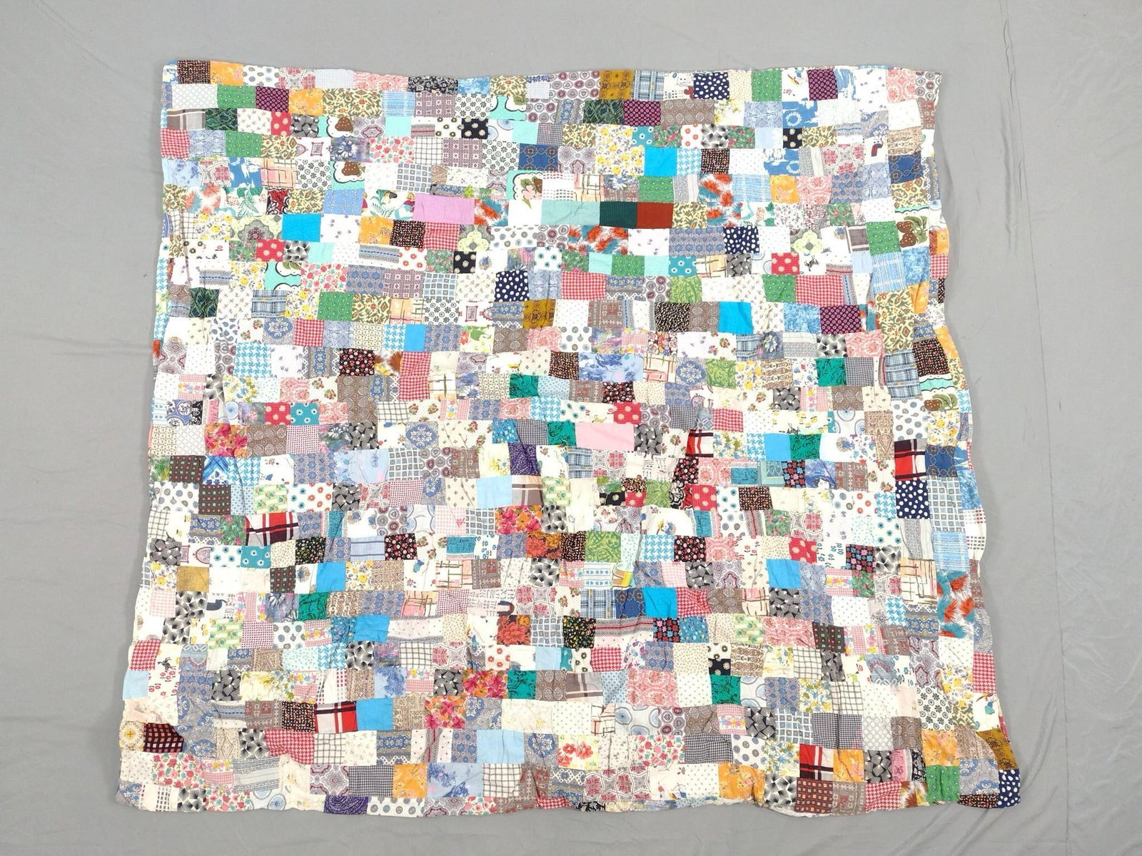 Vintage Patchwork Quilt: 64" wide x 68" long.