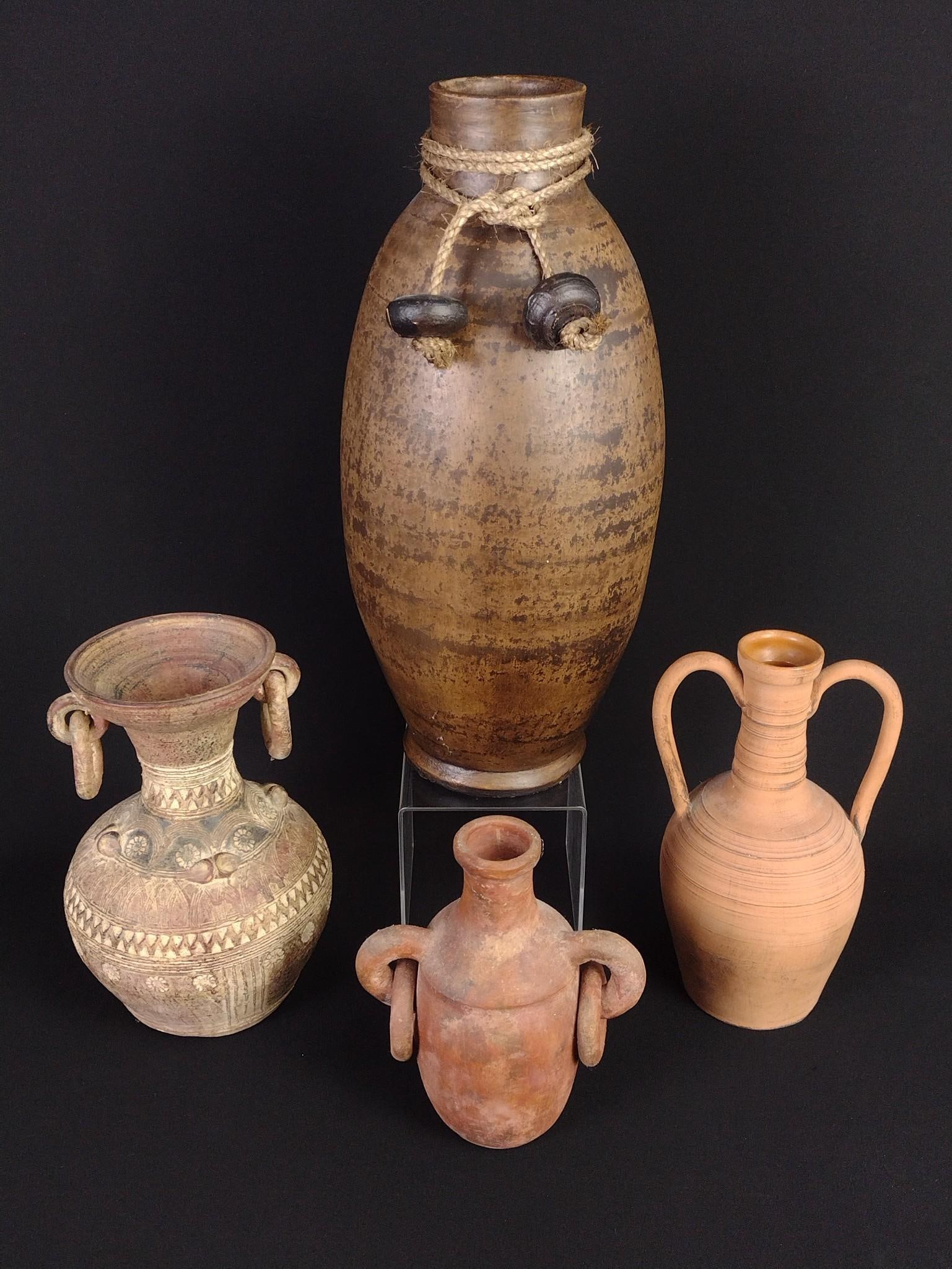4 Studio Pottery Vases incl Mexican (1 of 7)