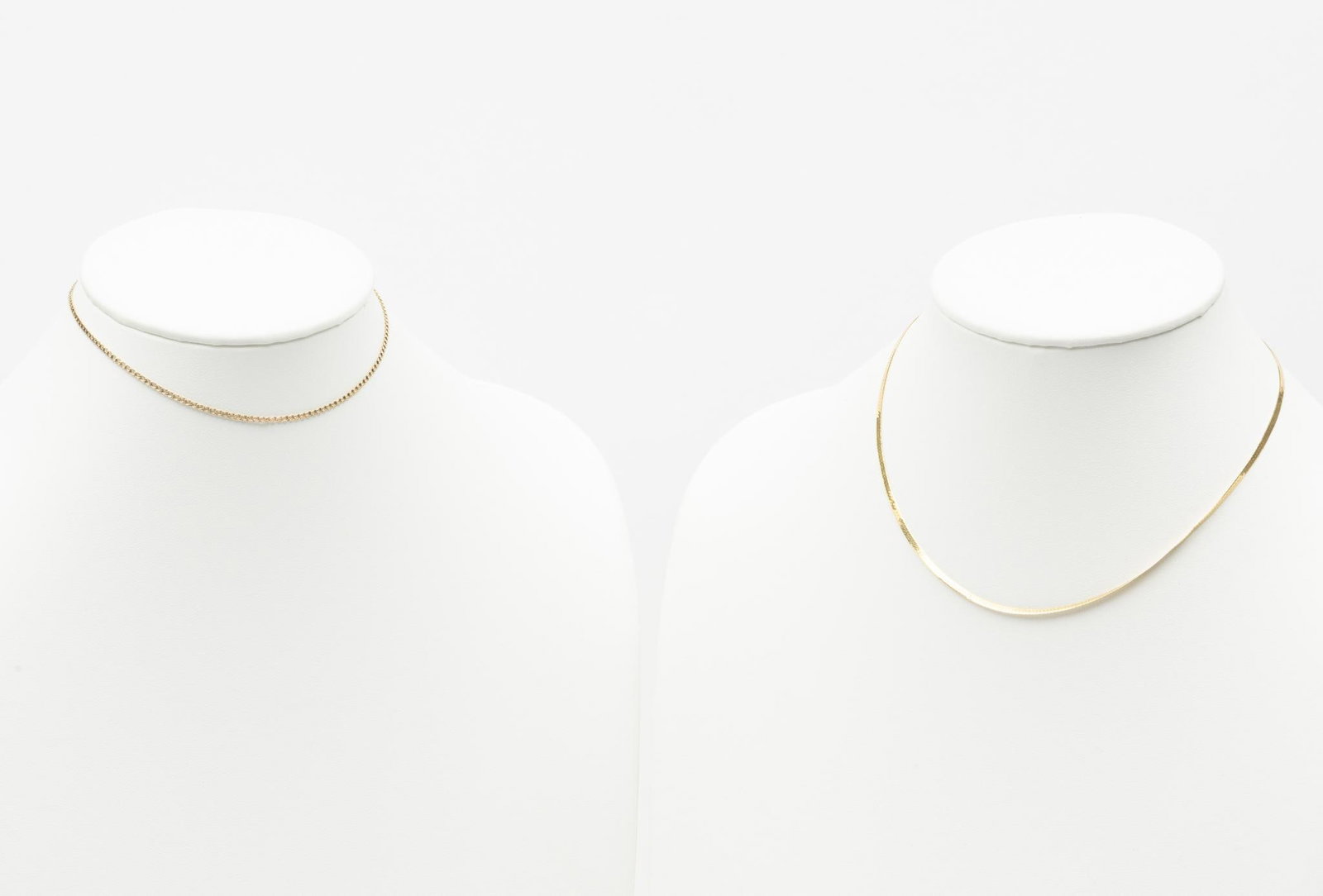 A Pair Of 14K Gold Chain Choker Necklaces (1 of 5)