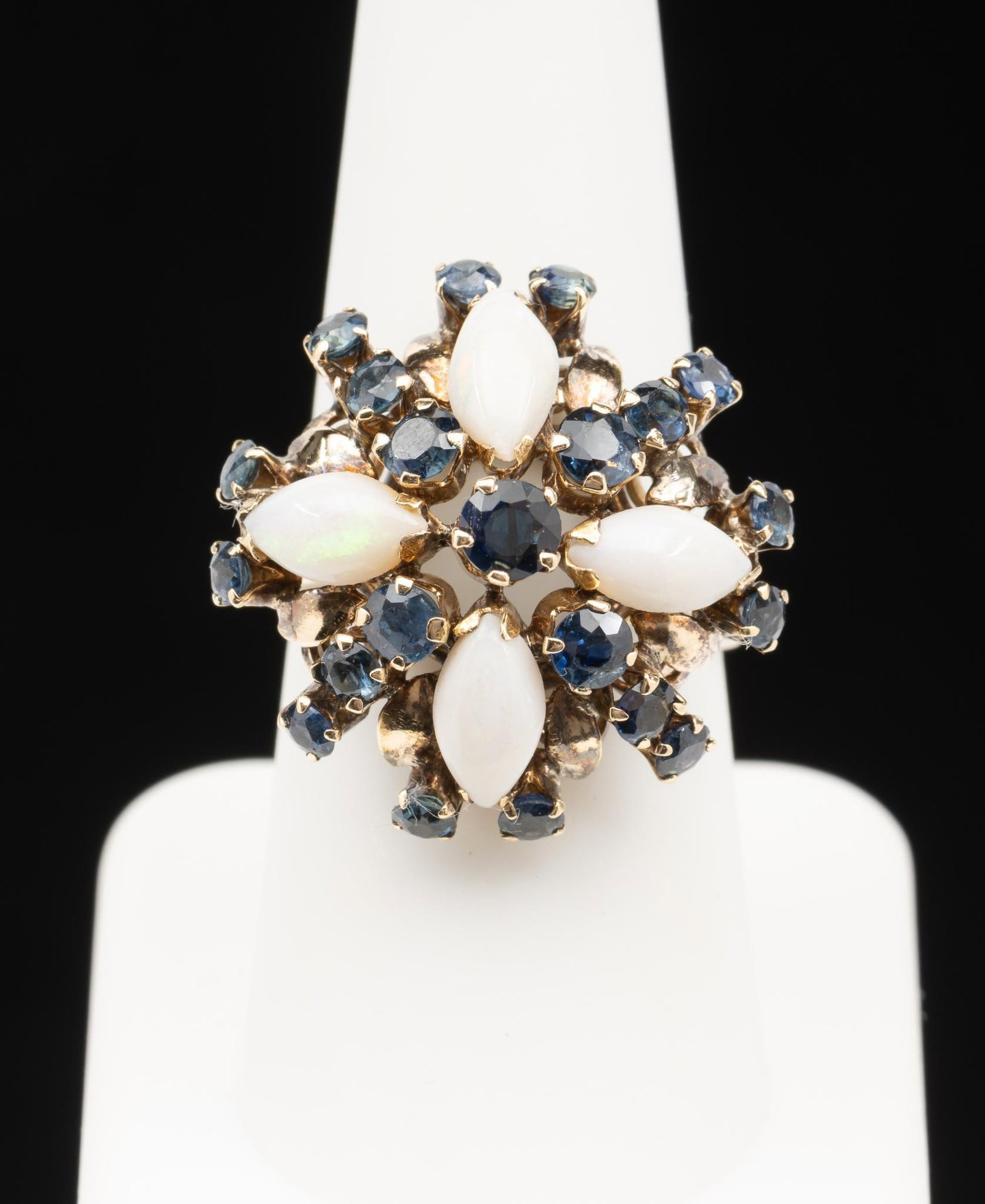 14K Gold, Sapphire & Opal Thai Princess Ring (1 of 4)